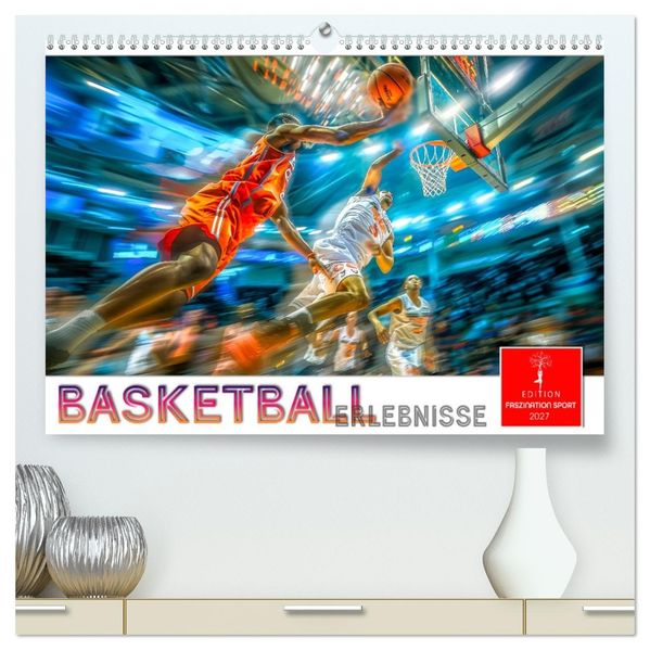 Basketball Erlebnisse (hochwertiger Premium Wandkalender 2027 DIN A2 quer) Kunstdruck in Hochglanz