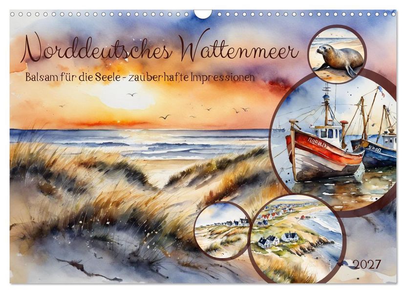 Norddeutsches Wattenmeer (Wandkalender 2027 DIN A3 quer) CALVENDO Monatskalender