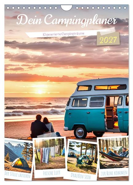 Dein Campingplaner - KI generierte Campingträume (Wandkalender 2027 DIN A4 hoch) CALVENDO Monatskalender