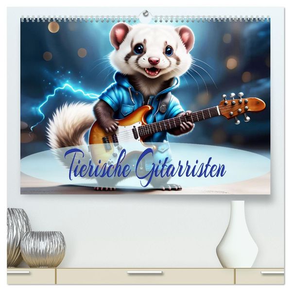 Tierische Gitarristen (hochwertiger Premium Wandkalender 2027 DIN A2 quer) Kunstdruck in Hochglanz