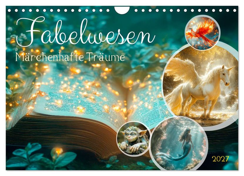 FABELWESEN Märchenhafte Träume (Wandkalender 2027 DIN A4 quer) CALVENDO Monatskalender