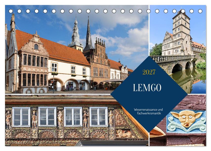 LEMGO - Weserrenaissance und Fachwerkromantik (Tischkalender 2027 DIN A5 quer) CALVENDO Monatskalender