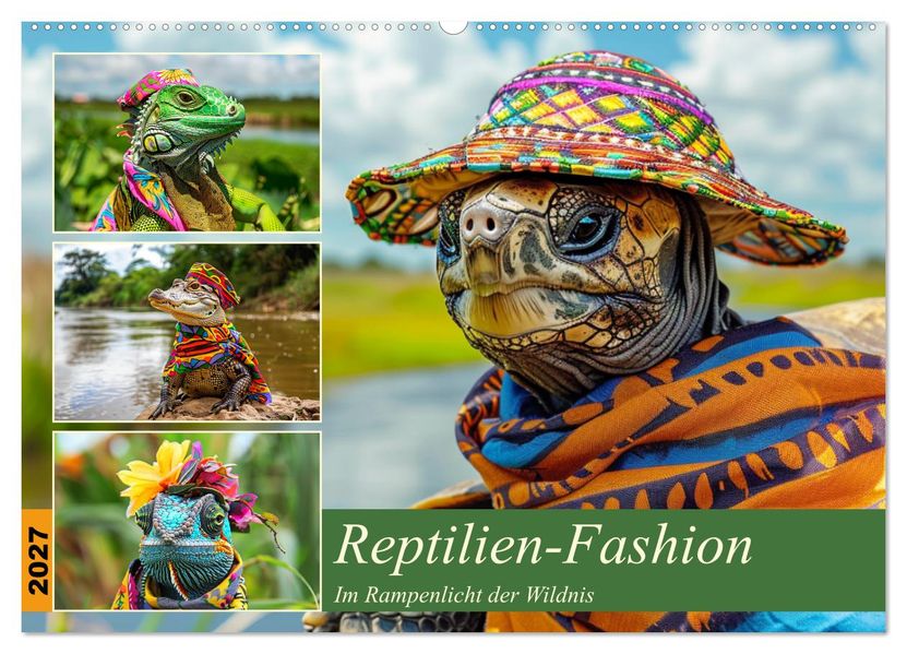 Reptilien-Fashion. Im Rampenlicht der Wildnis (Wandkalender 2027 DIN A2 quer) CALVENDO Monatskalender