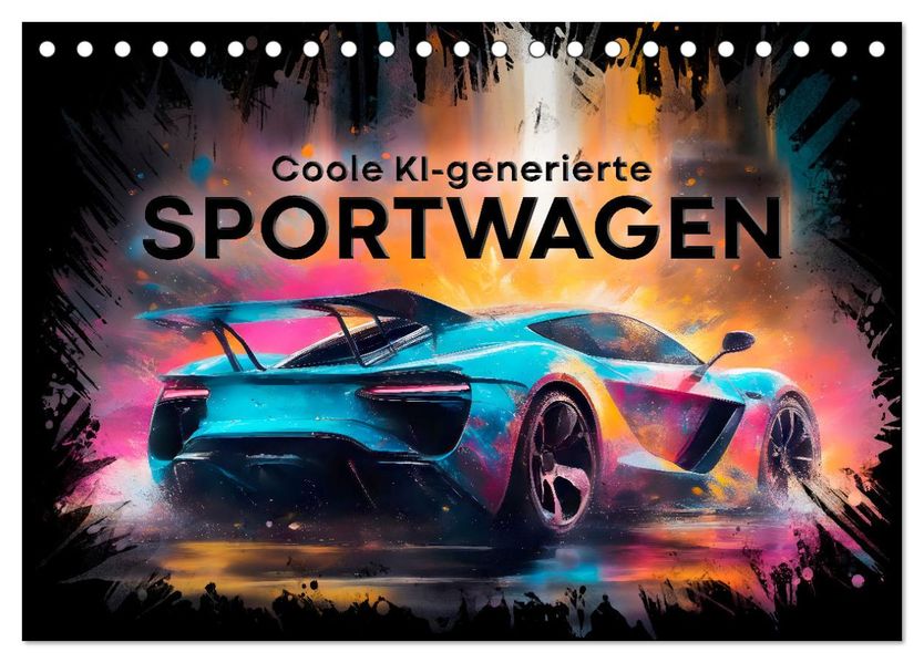 Coole KI-generierte SPORTWAGEN (Tischkalender 2027 DIN A5 quer) CALVENDO Monatskalender