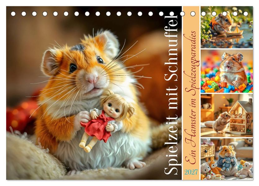 Spielzeit mit Schnuffel - Ein Hamster im Spielzeugparadies (Tischkalender 2027 DIN A5 quer) CALVENDO Monatskalender