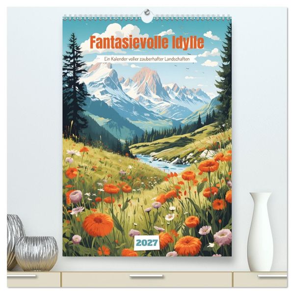 Fantasievolle Idylle (hochwertiger Premium Wandkalender 2027 DIN A2 hoch) Kunstdruck in Hochglanz