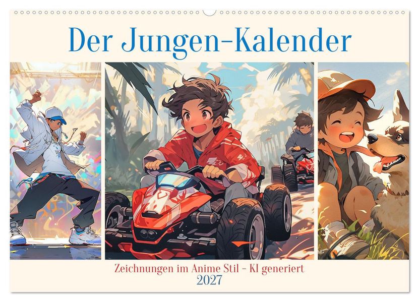 Der Jungen-Kalender (Wandkalender 2027 DIN A2 quer) CALVENDO Monatskalender