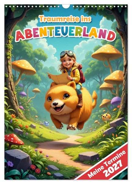 Traumreise ins Abenteuerland - Planer für Kinder (Wandkalender 2027 DIN A3 hoch) CALVENDO Monatskalender