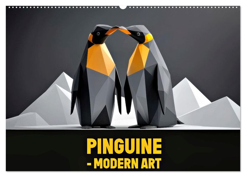 PINGUINE - modern Art (Wandkalender 2027 DIN A2 quer) CALVENDO Monatskalender