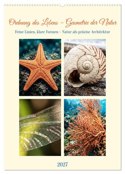 Ordnung des Lebens - Geometrie der Natur - Feine Linien klare Formen - Natur als präzise Architektur (Wandkalender 2027 DIN A2 hoch) CALVENDO Monatskalender