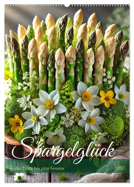 Spargelglück - von der Ernte bis zum Genuss (Wandkalender 2027 DIN A2 hoch) CALVENDO Monatskalender