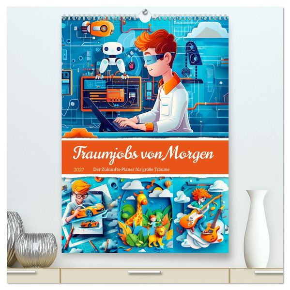 Traumjobs von Morgen - Der Zukunfts-Planer für große Träume (hochwertiger Premium Wandkalender 2027 DIN A2 hoch) Kunstdruck in Hochglanz