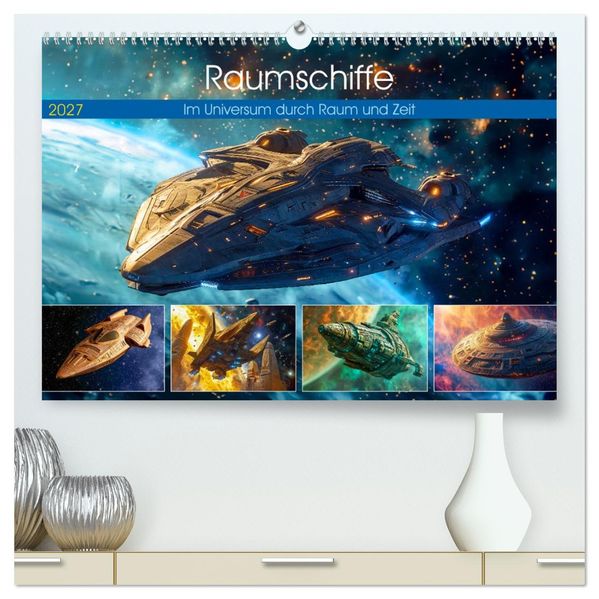 Raumschiffe - Im Universum durch Raum und Zeit (hochwertiger Premium Wandkalender 2027 DIN A2 quer) Kunstdruck in Hochglanz