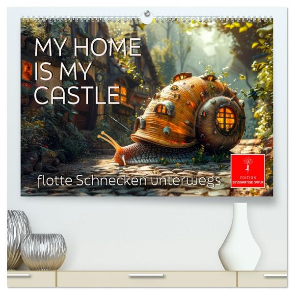 My home is my castle - flotte Schnecken unterwegs (hochwertiger Premium Wandkalender 2027 DIN A2 quer) Kunstdruck in Hochglanz