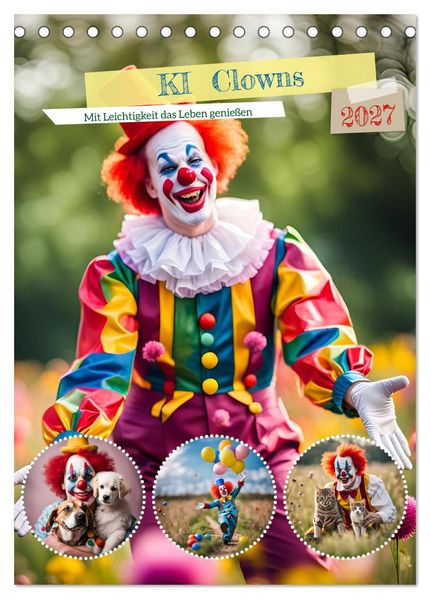 KI Clowns Mit Leichtigkeit das Leben genießen (Tischkalender 2027 DIN A5 hoch) CALVENDO Monatskalender
