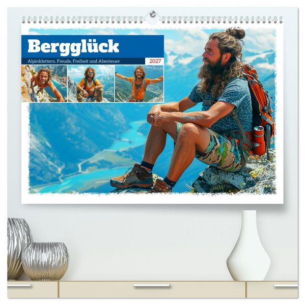 Bergglück. Alpinklettern. Freude Freiheit und Abenteuer (hochwertiger Premium Wandkalender 2027 DIN A2 quer) Kunstdruck in Hochglanz