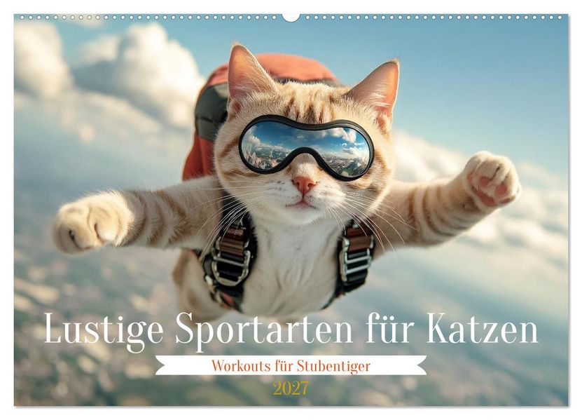 Lustige Sportarten für Katzen (Wandkalender 2027 DIN A2 quer) CALVENDO Monatskalender