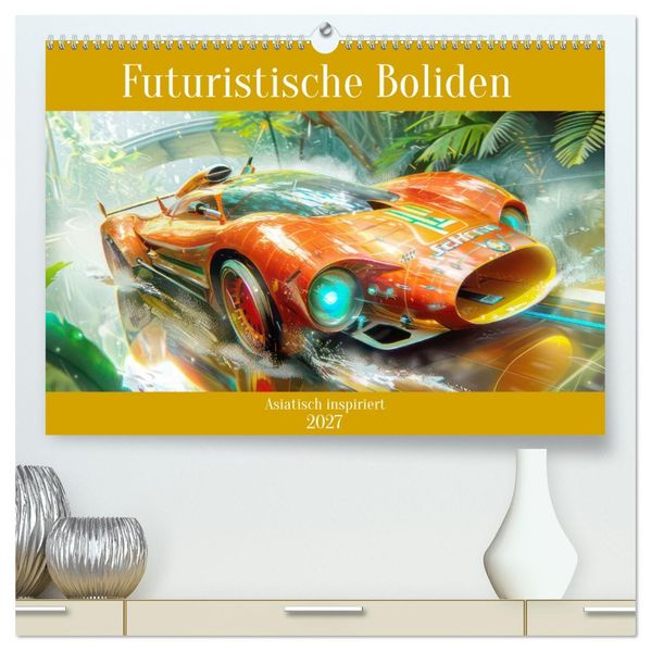 Futuristische Boliden - Asiatisch inspiriert (hochwertiger Premium Wandkalender 2027 DIN A2 quer) Kunstdruck in Hochglanz