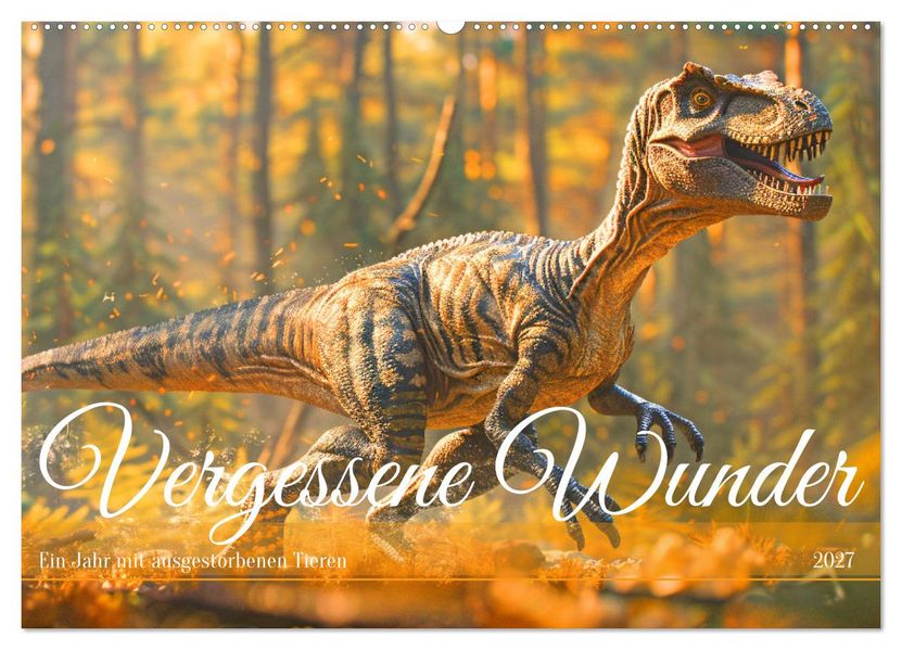 Vergessene Wunder - Ein Jahr mit ausgestorbenen Tieren (Wandkalender 2027 DIN A2 quer) CALVENDO Monatskalender
