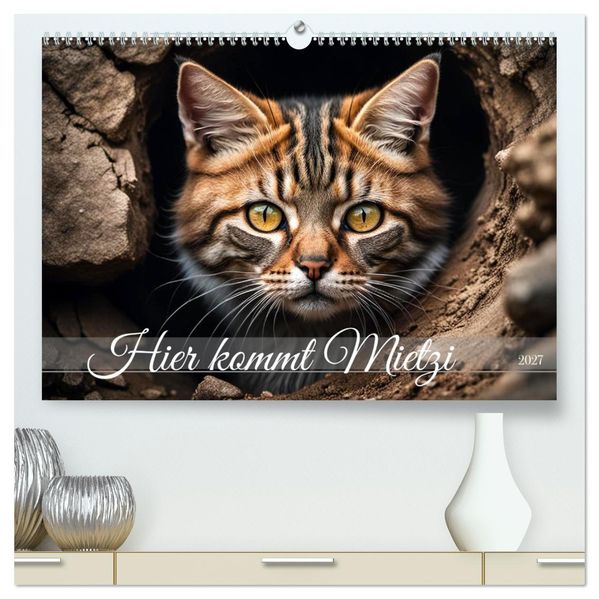 Hier kommt Mietzi (hochwertiger Premium Wandkalender 2027 DIN A2 quer) Kunstdruck in Hochglanz