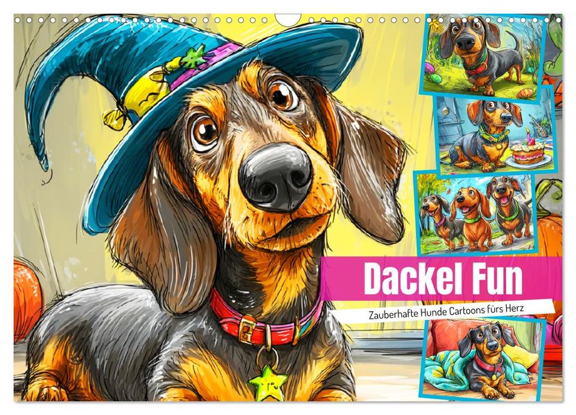Dackel Fun. Zauberhafte Hunde Cartoons fürs Herz (Wandkalender 2027 DIN A3 quer) CALVENDO Monatskalender