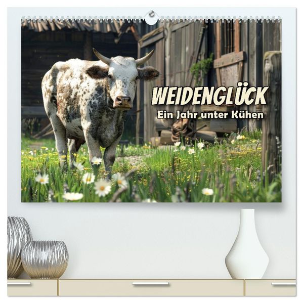 Weidenglück: Ein Jahr unter Kühen (hochwertiger Premium Wandkalender 2027 DIN A2 quer) Kunstdruck in Hochglanz
