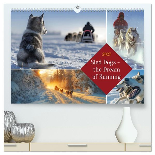Sled Dogs - the Dream of Running (High Quality Premium Wall Calendar 2027 DIN A2 landscape)CALVENDO 12 Month Wall Calendar