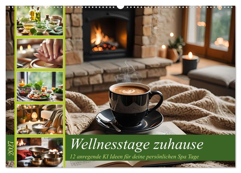 Wellnesstage zuhause - 12 anregende KI Ideen für deine persönlichen Spa Tage (Wandkalender 2027 DIN A2 quer) CALVENDO Monatskalender