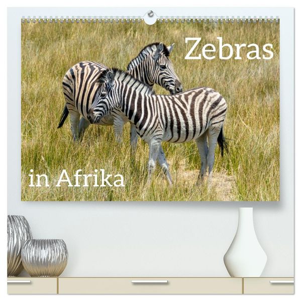 Zebras in Afrika (hochwertiger Premium Wandkalender 2027 DIN A2 quer) Kunstdruck in Hochglanz