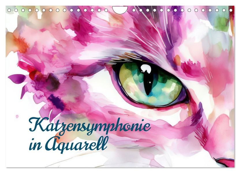 Katzensymphonie in Aquarell (Wandkalender 2027 DIN A4 quer) CALVENDO Monatskalender
