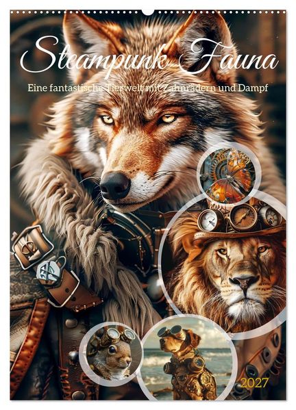 Steampunk Fauna (Wandkalender 2027 DIN A2 hoch) CALVENDO Monatskalender