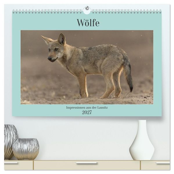 Wölfe Impressionen aus der Lausitz (hochwertiger Premium Wandkalender 2027 DIN A2 quer) Kunstdruck in Hochglanz
