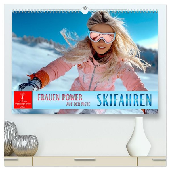 Skifahren - Frauen Power auf der Piste (hochwertiger Premium Wandkalender 2027 DIN A2 quer) Kunstdruck in Hochglanz
