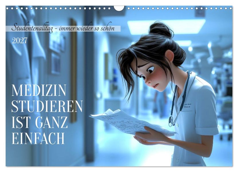 Medizin studieren ist ganz einfach (Wandkalender 2027 DIN A3 quer) CALVENDO Monatskalender