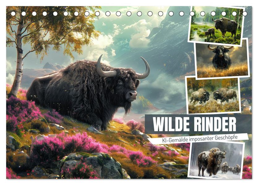 Wilde Rinder (Tischkalender 2027 DIN A5 quer) CALVENDO Monatskalender