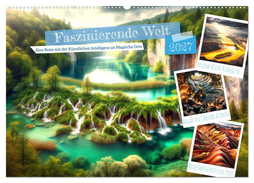 Faszinierende Welt: Eine Reise mit der Künstlichen Intelligenz an Magische Orte (Wandkalender 2027 DIN A2 quer) CALVENDO Monatskalender
