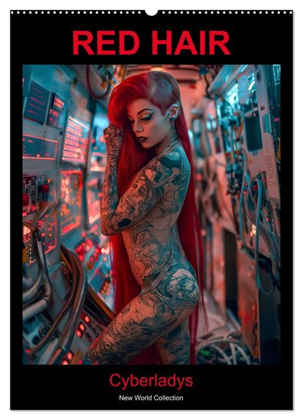 RED HAIR - Cyberladys (Wandkalender 2027 DIN A2 hoch) CALVENDO Monatskalender
