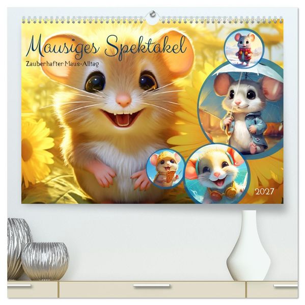 Mausiges Spektakel. Zauberhafter Maus-Alltag (hochwertiger Premium Wandkalender 2027 DIN A2 quer) Kunstdruck in Hochglanz