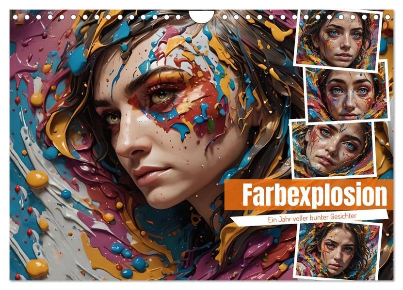 Farbexplosion - Ein Jahr voller bunter Gesichter (Wandkalender 2027 DIN A4 quer) CALVENDO Monatskalender