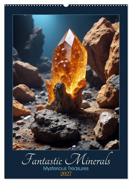 Fantastic Minerals - Mysterious Treasures (Wall Calendar 2027 DIN A2 portrait) CALVENDO 12 Month Wall Calendar