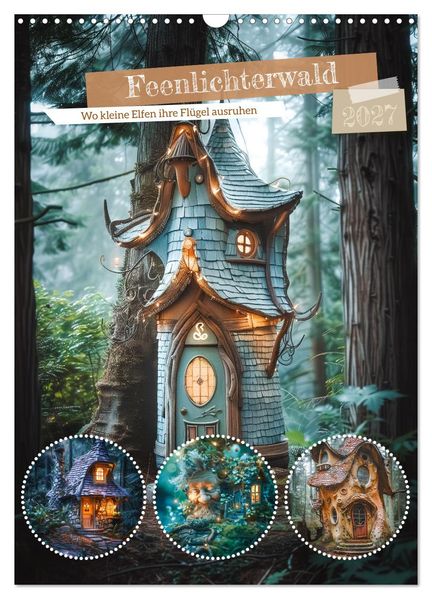 Feenlichterwald - Wo kleine Elfen ihre Flügel ausruhen (Wandkalender 2027 DIN A3 hoch) CALVENDO Monatskalender
