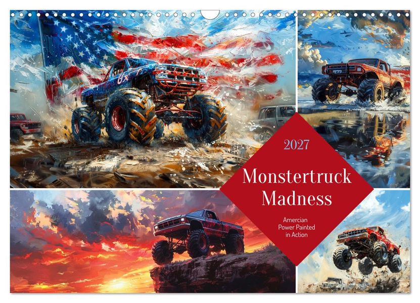 Monstertruck Madness (Wall Calendar 2027 DIN A3 landscape) CALVENDO 12 Month Wall Calendar
