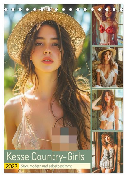 Kesse Country-Girls. Sexy modern und selbstbestimmt (Tischkalender 2027 DIN A5 hoch) CALVENDO Monatskalender