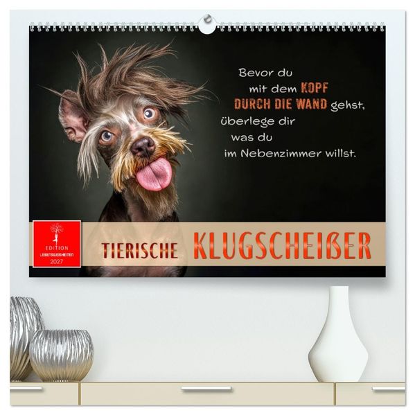 Tierische Klugscheißer (hochwertiger Premium Wandkalender 2027 DIN A2 quer) Kunstdruck in Hochglanz