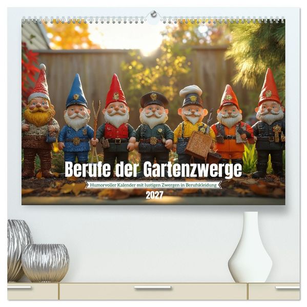 Berufe der Gartenzwerge (hochwertiger Premium Wandkalender 2027 DIN A2 quer) Kunstdruck in Hochglanz