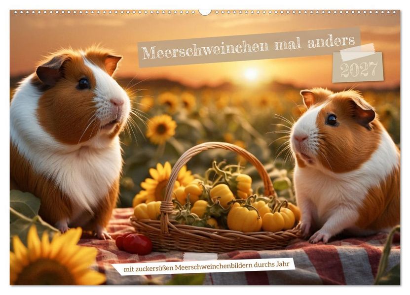 Meerschweinchen mal anders! (Wandkalender 2027 DIN A2 quer) CALVENDO Monatskalender