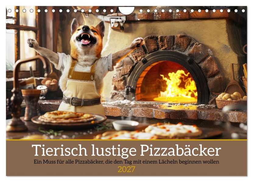 Tierisch lustige Pizzabäcker (Wandkalender 2027 DIN A4 quer) CALVENDO Monatskalender