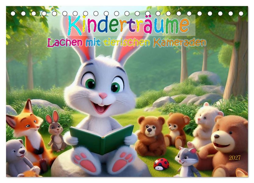 Kinderträume - Lachen mit tierischen Kameraden (Tischkalender 2027 DIN A5 quer) CALVENDO Monatskalender