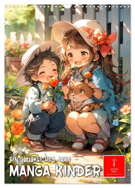 Manga Kinder - ein glückliches Jahr (Wandkalender 2027 DIN A3 hoch) CALVENDO Monatskalender