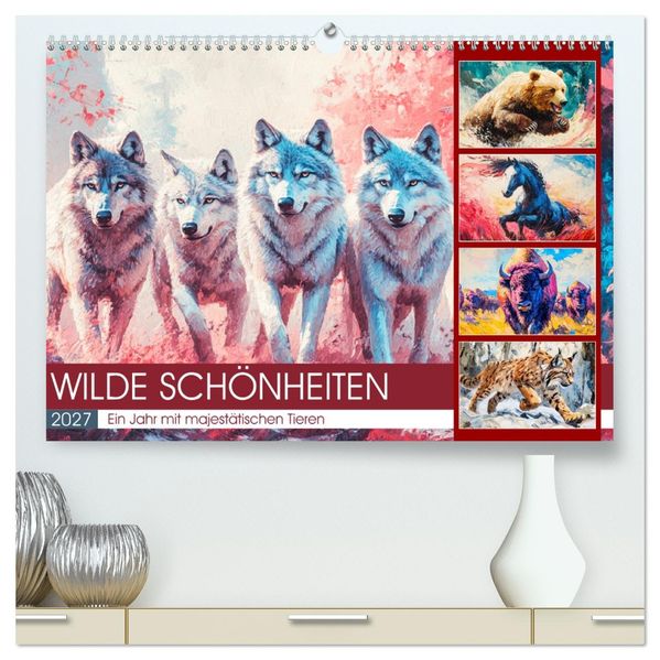 Wilde Schönheiten. Ein Jahr mit majestätischen Tieren (hochwertiger Premium Wandkalender 2027 DIN A2 quer) Kunstdruck in Hochglanz